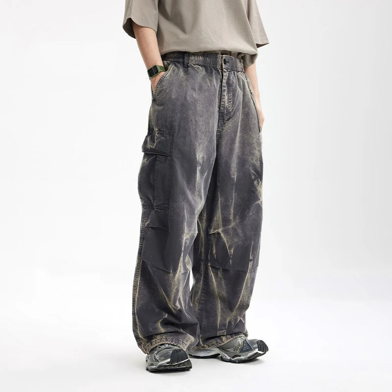 Dirty Washed Loose Fit Cargo Pants