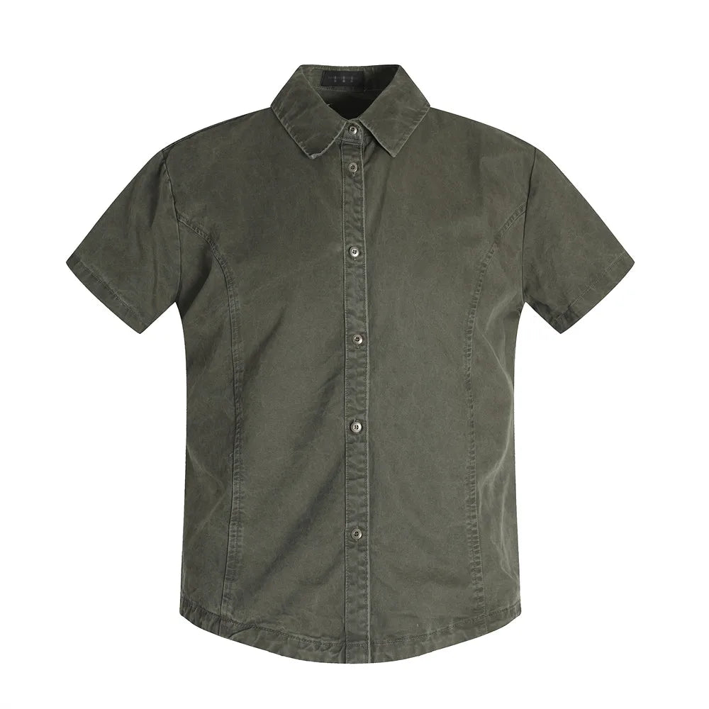 Retro Washed Distressed Cargo Shirt