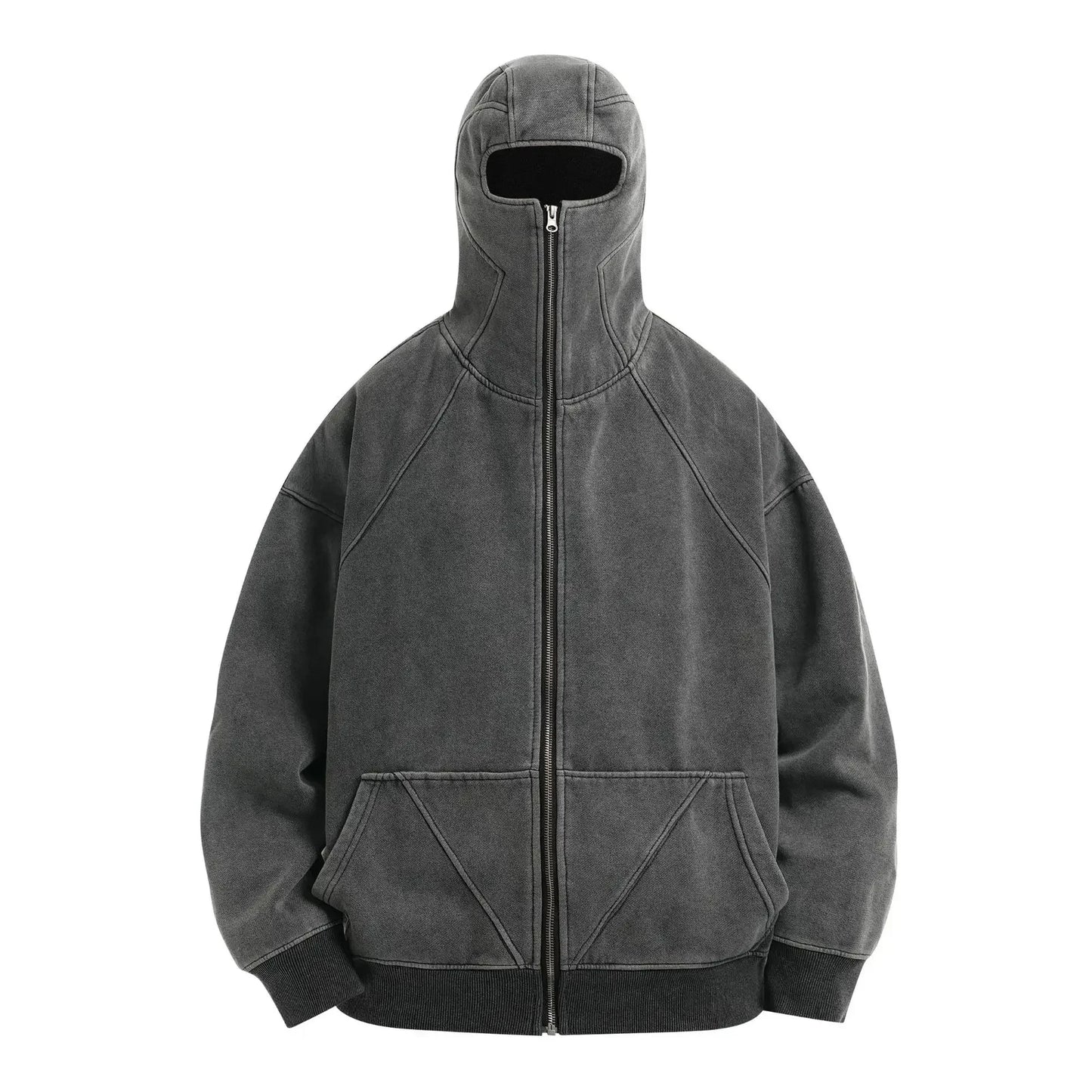 Washed Gray Classic Balaclava Ninja Shirt