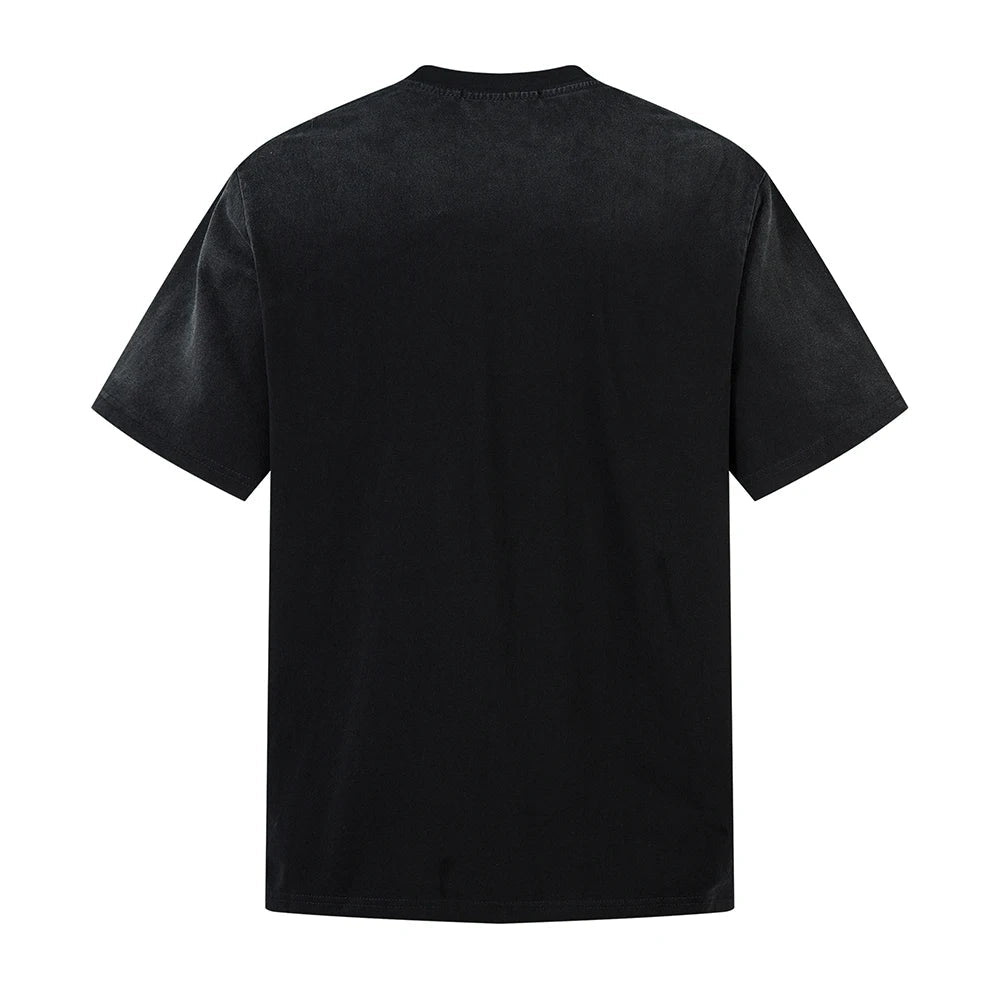 Vintage Distressed Print Short Sleeve T-Shirt