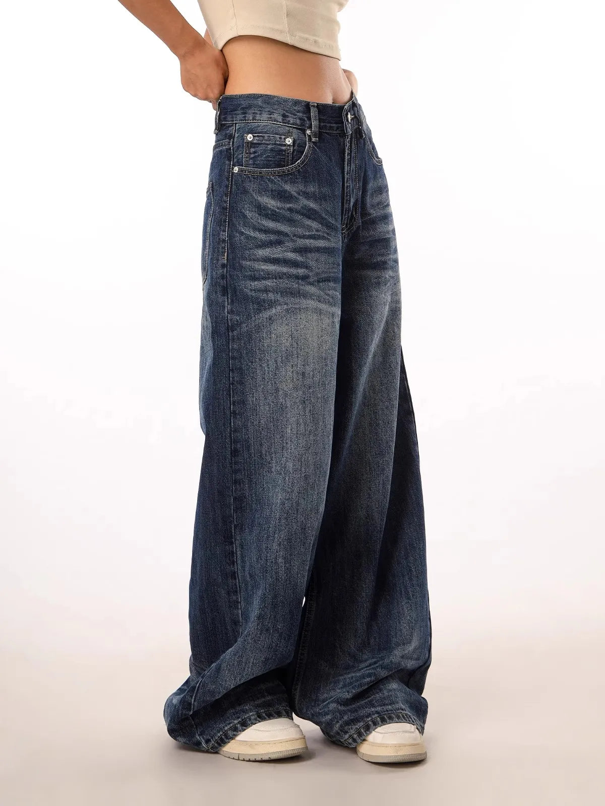 Vintage High Waist Baggy Wide Jeans