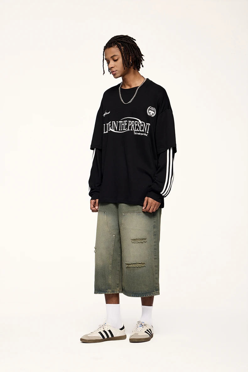 Vintage Retro Layered Long Sleeve T-Shirt