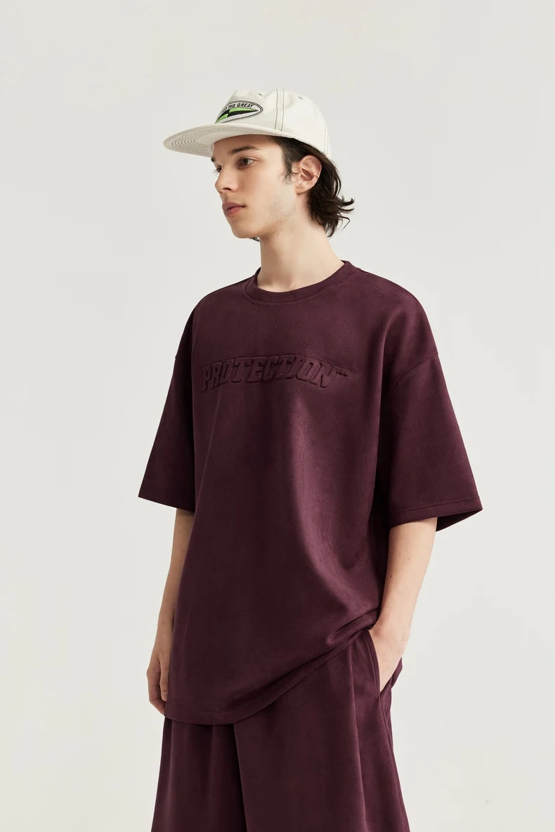 Embossed Oversized Summer Tracksuit Set T-Shirt