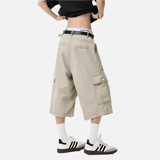 Vintage Loose Workwear Wide Leg Short