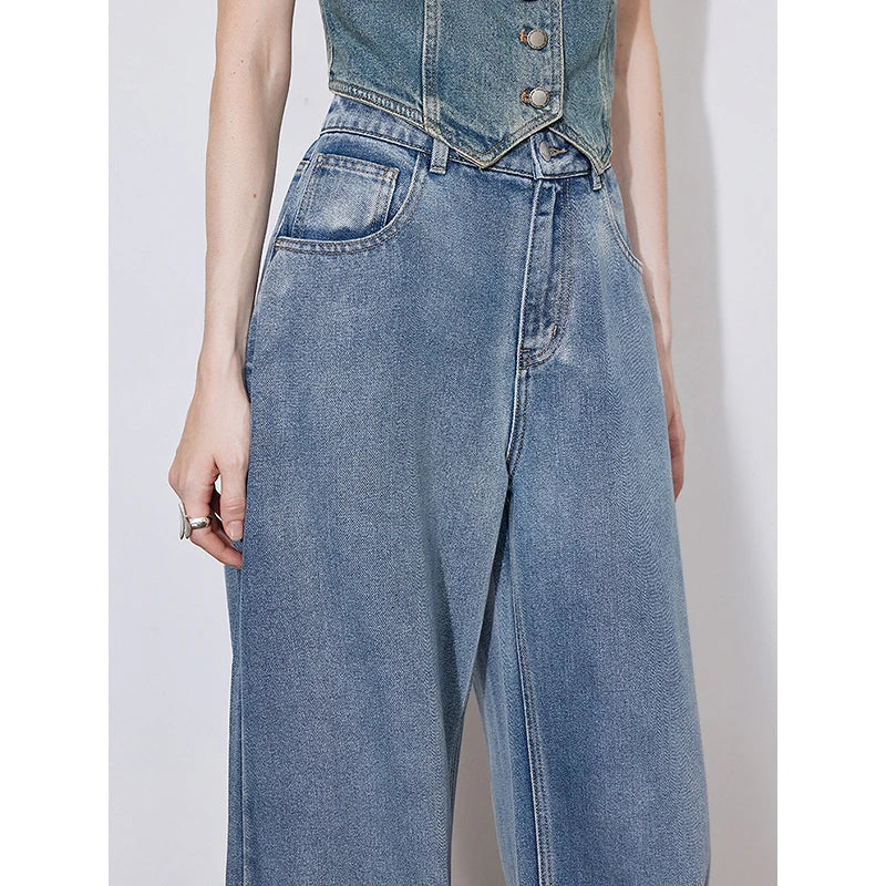 Wasteland Style Wide Leg Denim Jeans