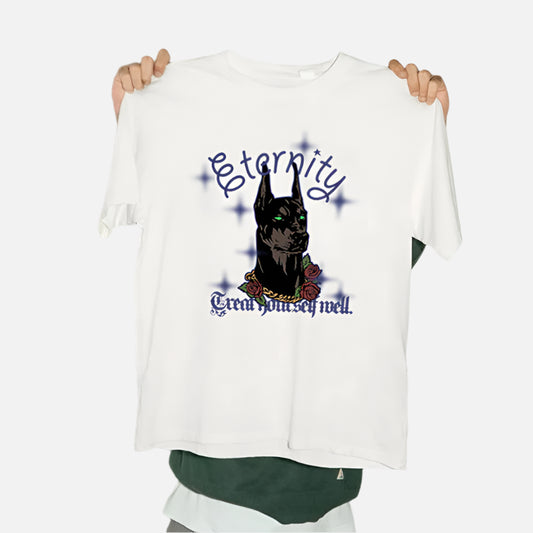 Glow-In-The-Dark Inflation Doberman Print T-Shirt