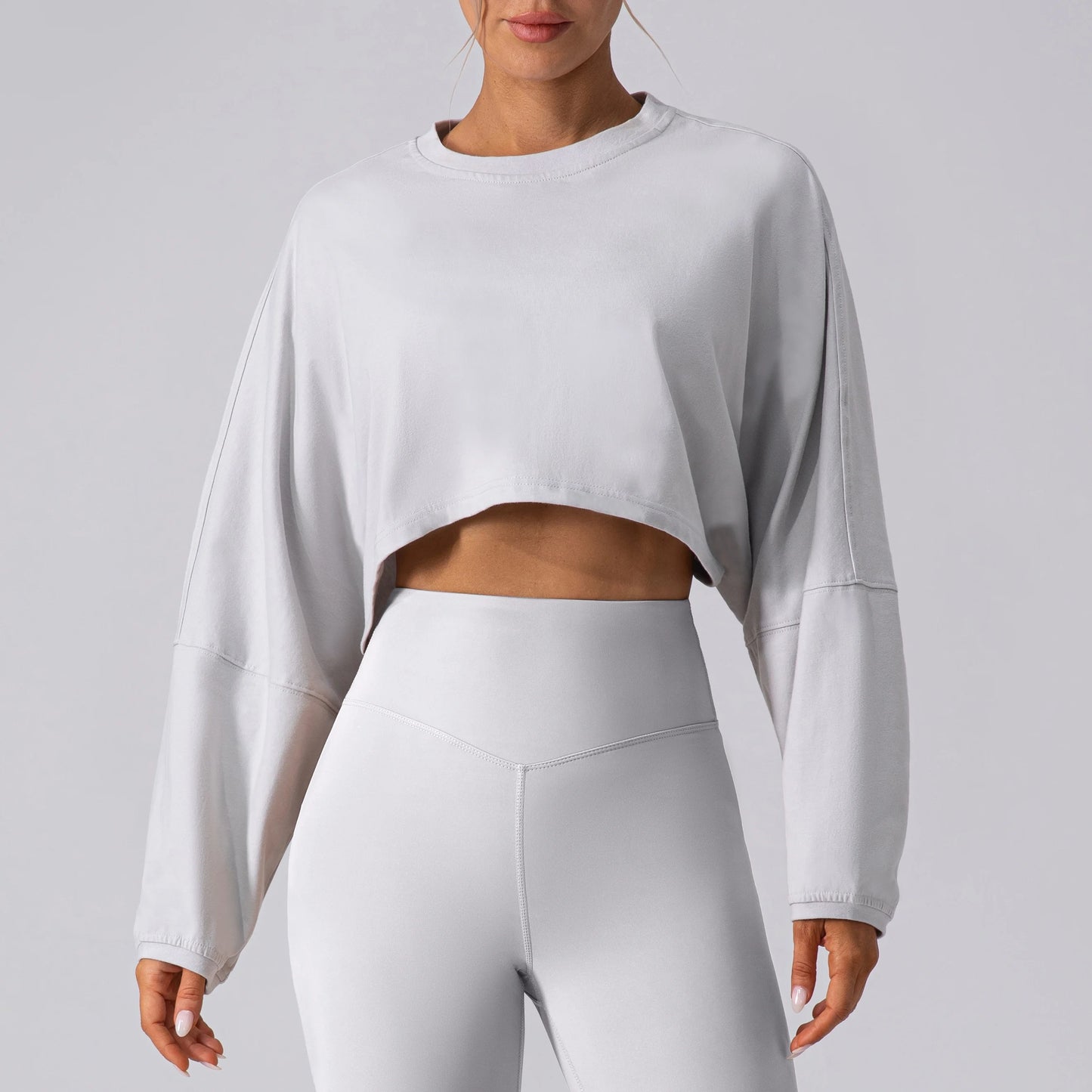 Breathable Long Sleeve Sports Crop T-Shirt