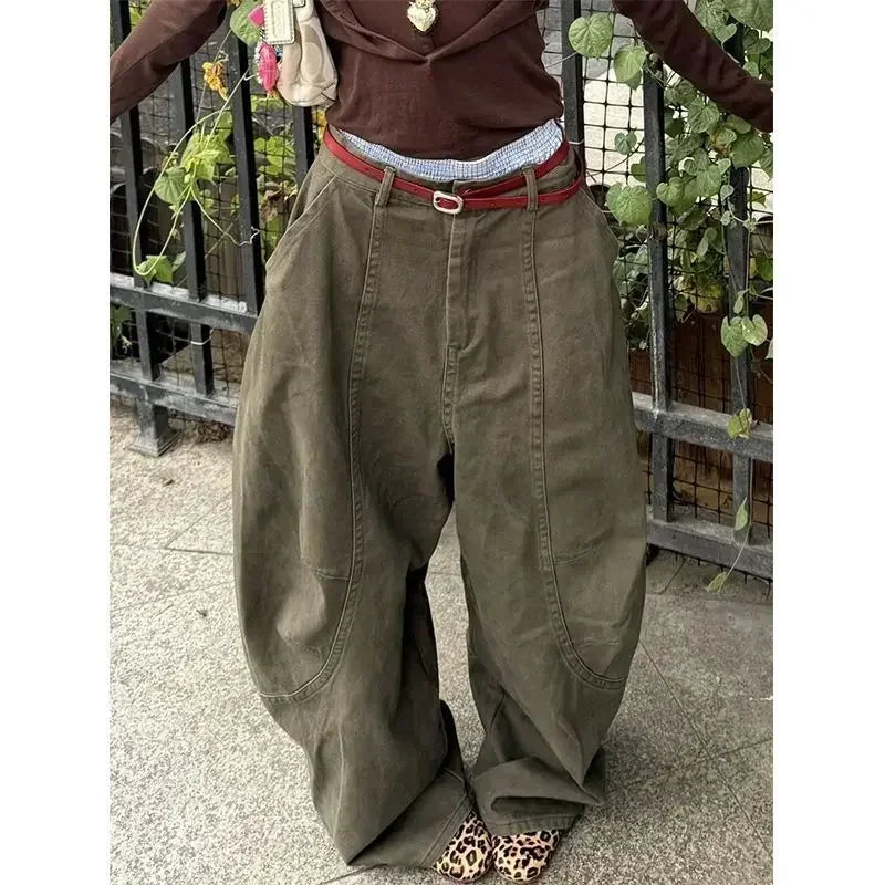 Vintage Washed Scimitar Wide Leg Jeans