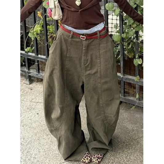 Vintage Washed Scimitar Wide Leg Jeans