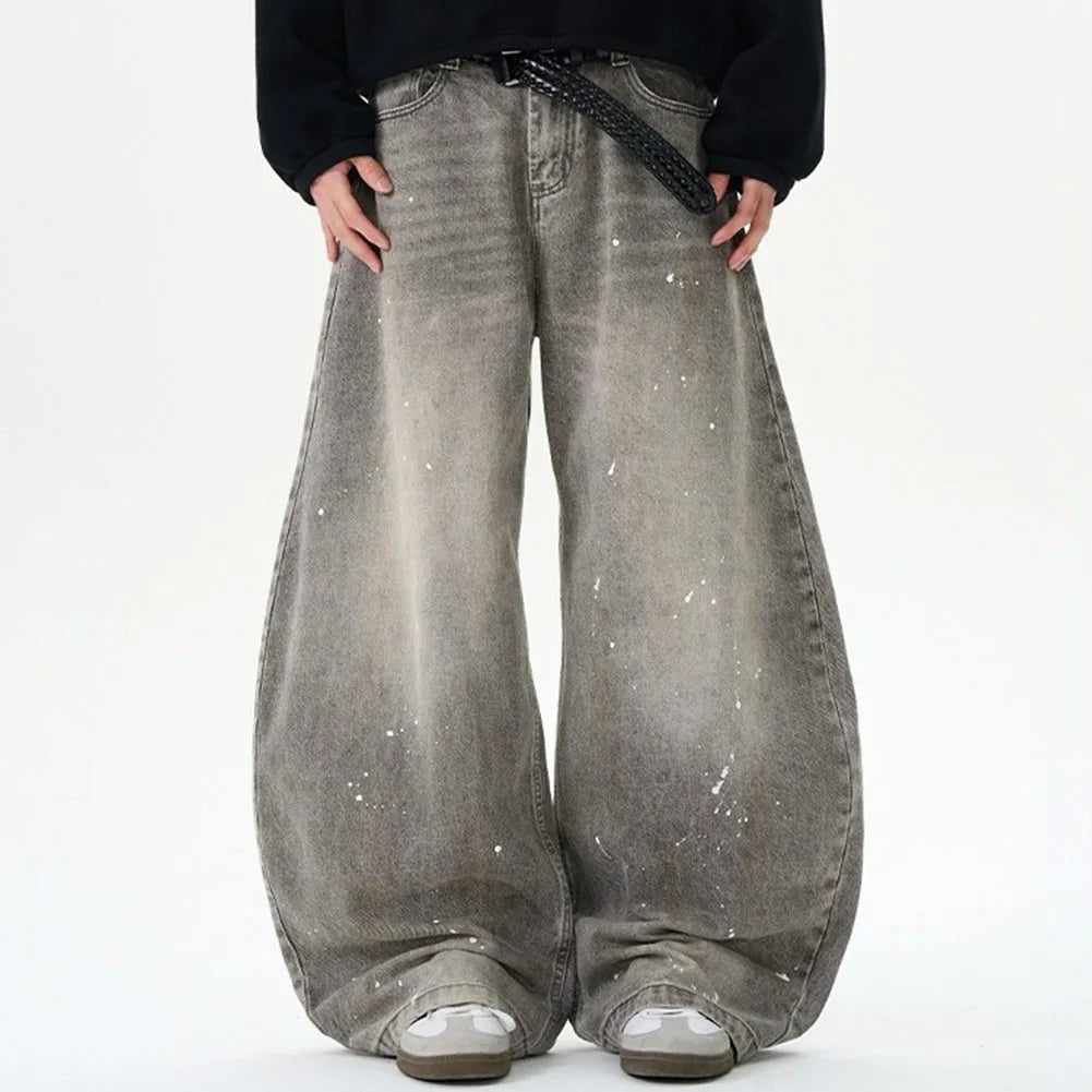 Adjustable Waist Distressed Machete Jeans