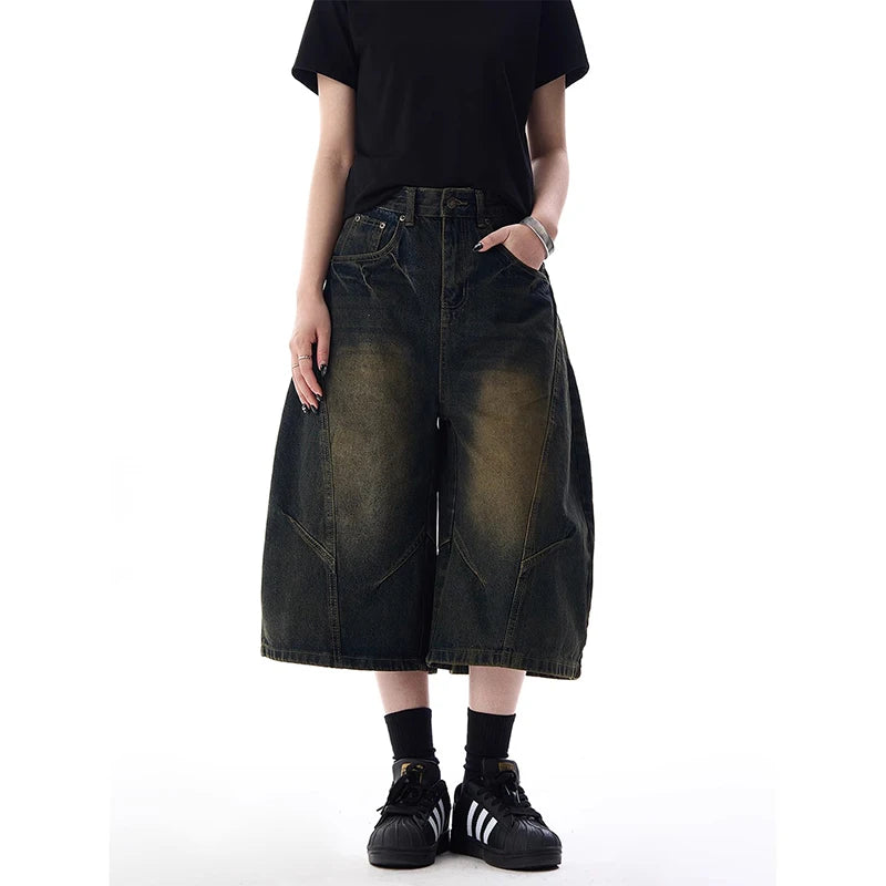 Vintage Gothic High Waist Cargo Jeans