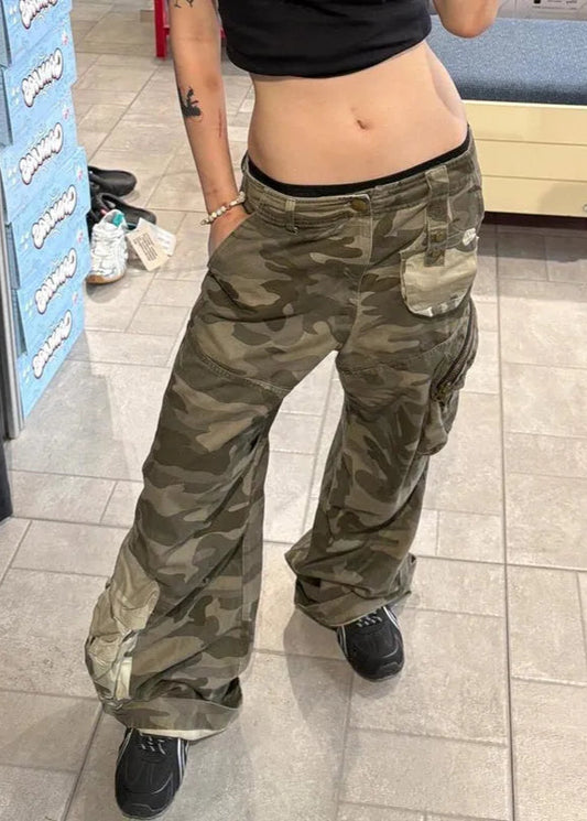 Retro Camouflage High Street Casual Pants