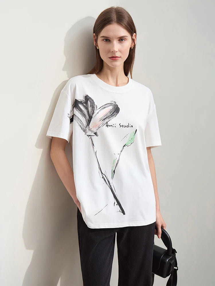 Ink Art Print O-Neck T-Shirt