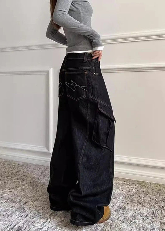 High Rise Loose Wide Leg Jeans
