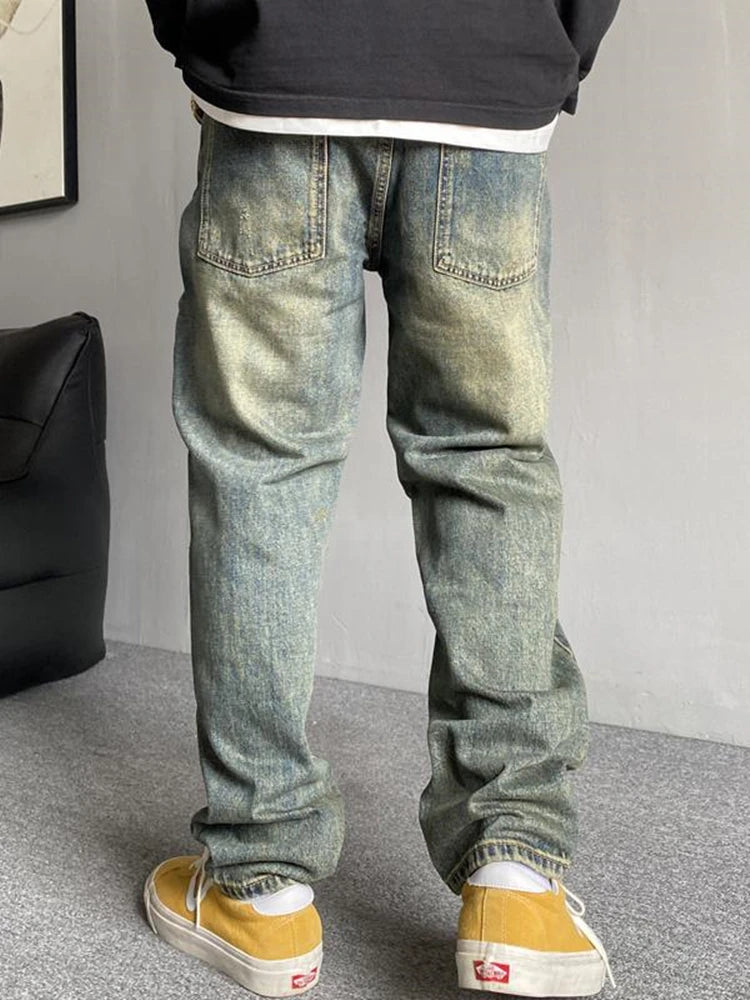 Vintage Distressed Denim Ripped Jeans