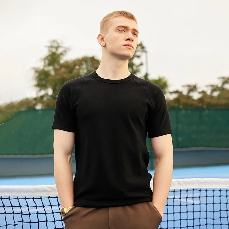 Navy Slim Fit Heavyweight Stretch T-Shirt