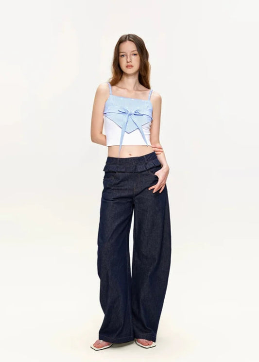Washed High Waist Black Denim Jeans