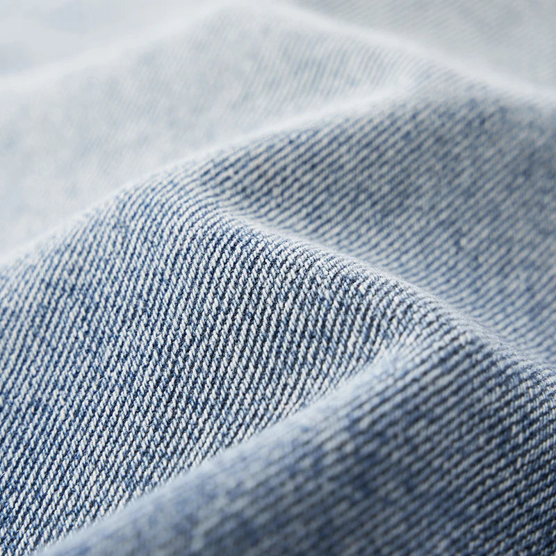 Retro Sandblasted Distressed Straight Leg Jeans