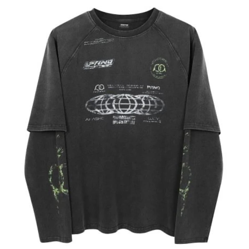 High Quality Patchwork Long Sleeve T-Shirt