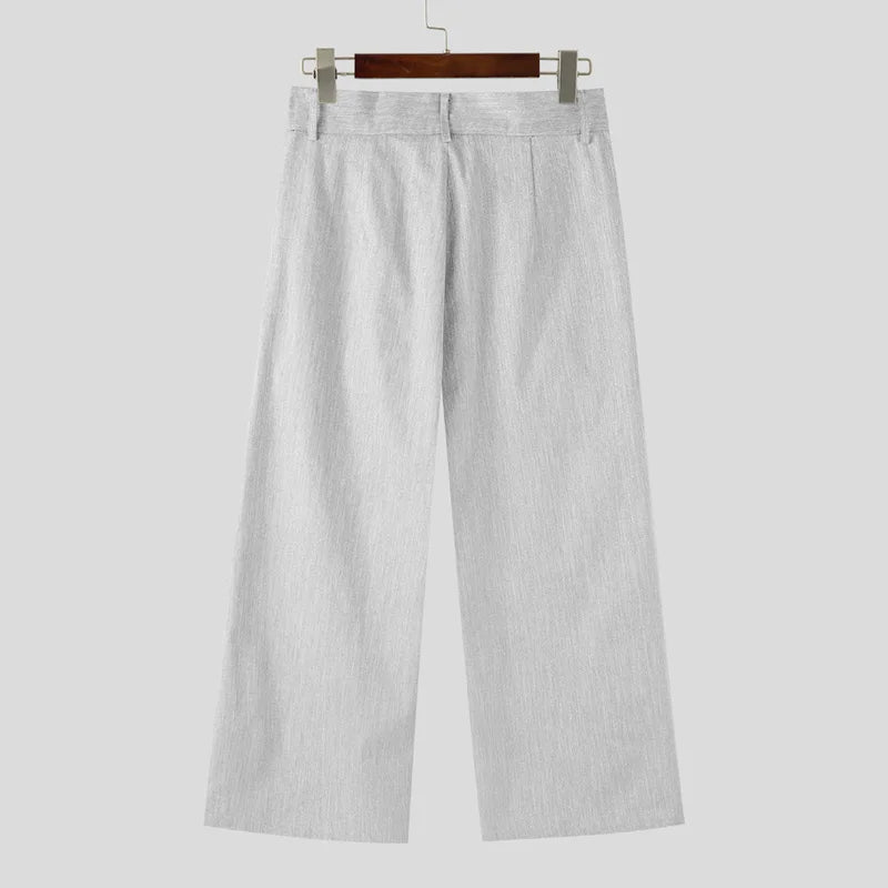 Solid Color Wide Leg Casual Pants