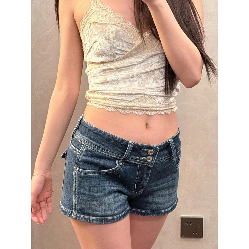 Blue Y2K Vintage Denim Mini Shorts