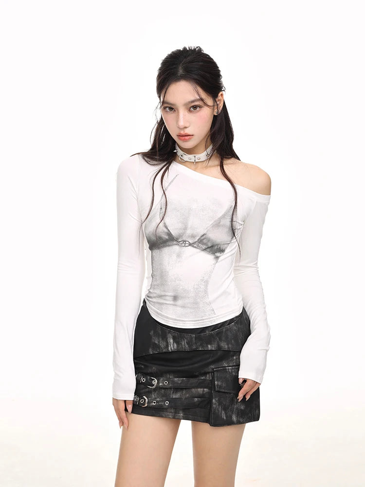 Chic Spicy Slim Fit Off-Shoulder T-Shirt
