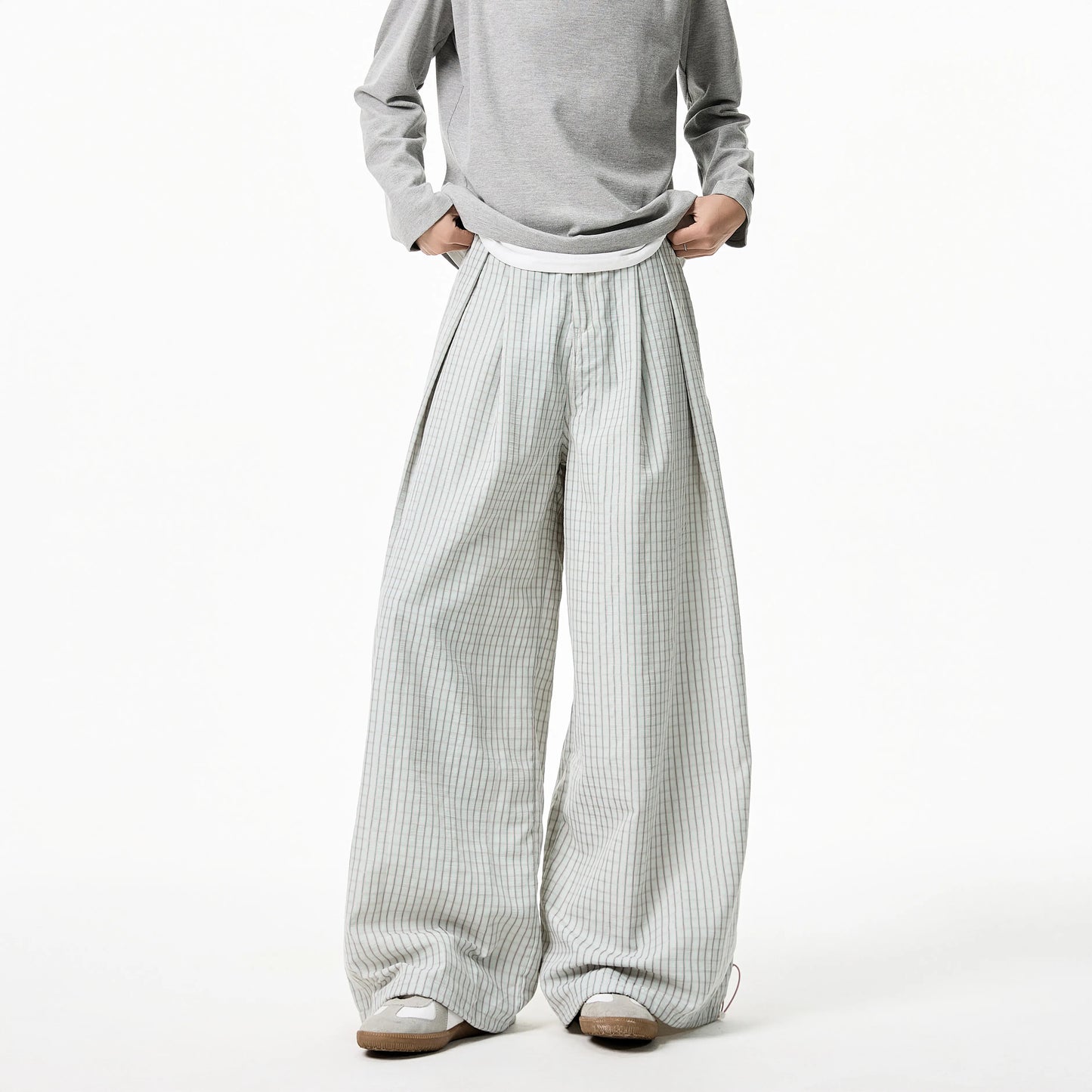 Loose Striped Wide Leg Trousers Pants