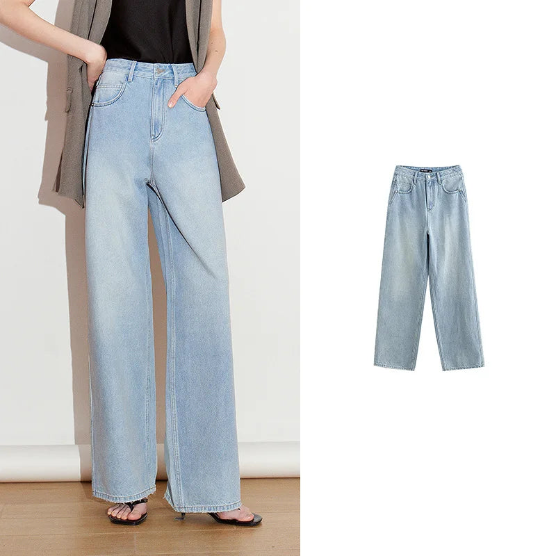 Stone Washed Retro High Street Jeans
