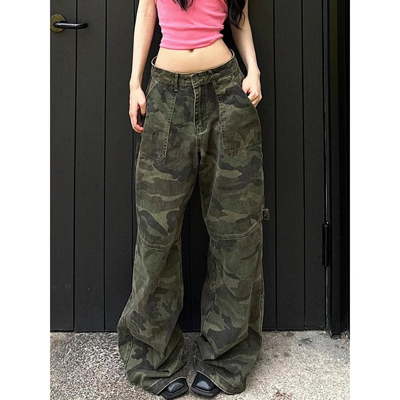 Vintage Grunge Cargo Trousers Jeans