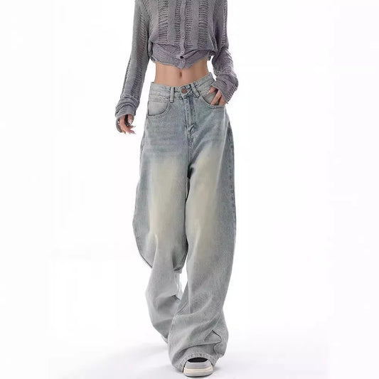 Vintage Distressed Wide Leg Jeans