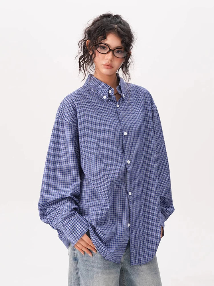 Versatile Checkered Long Sleeve Jacket Shirt