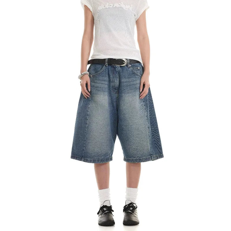 Vintage High Waist Wide Leg Short