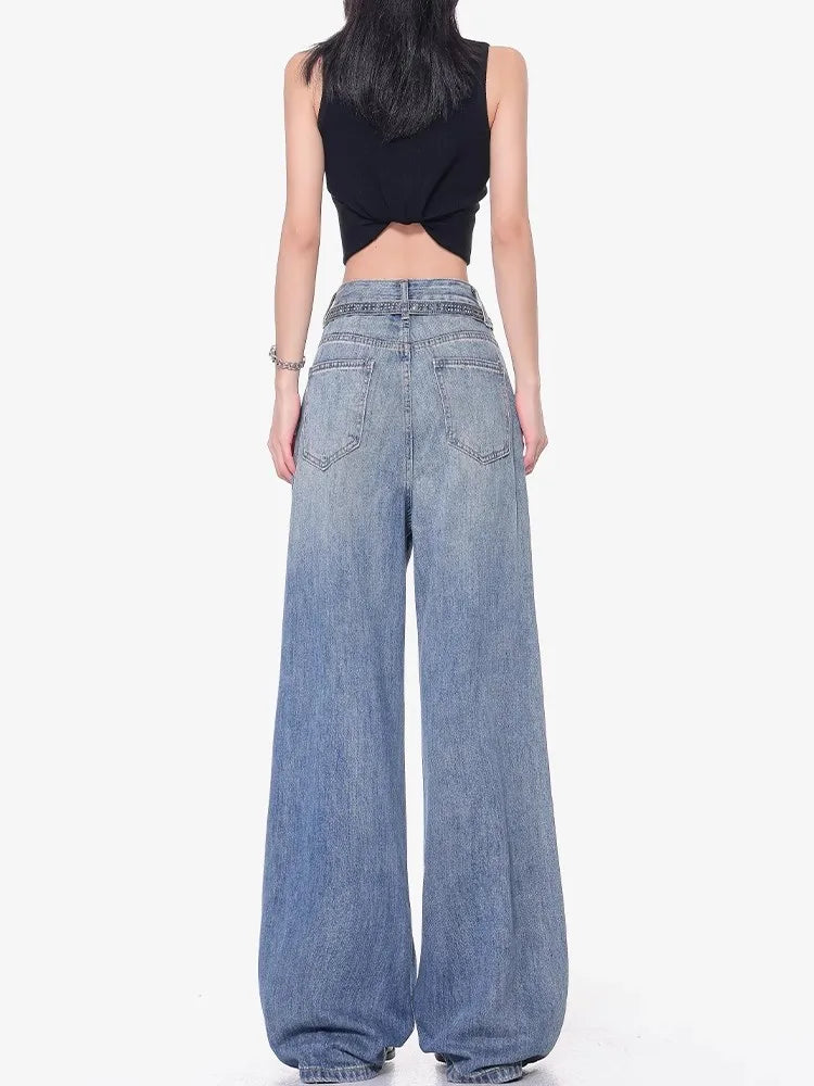 Wide Leg High Waisted Retro Jeans