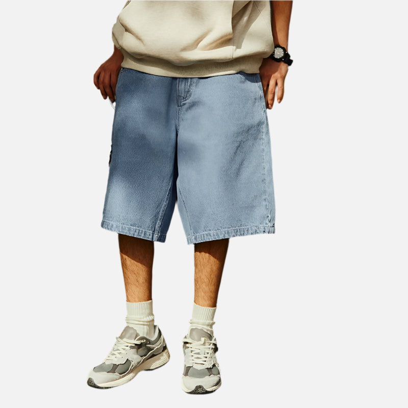 Vintage Loose Straight Washed Denim Shorts