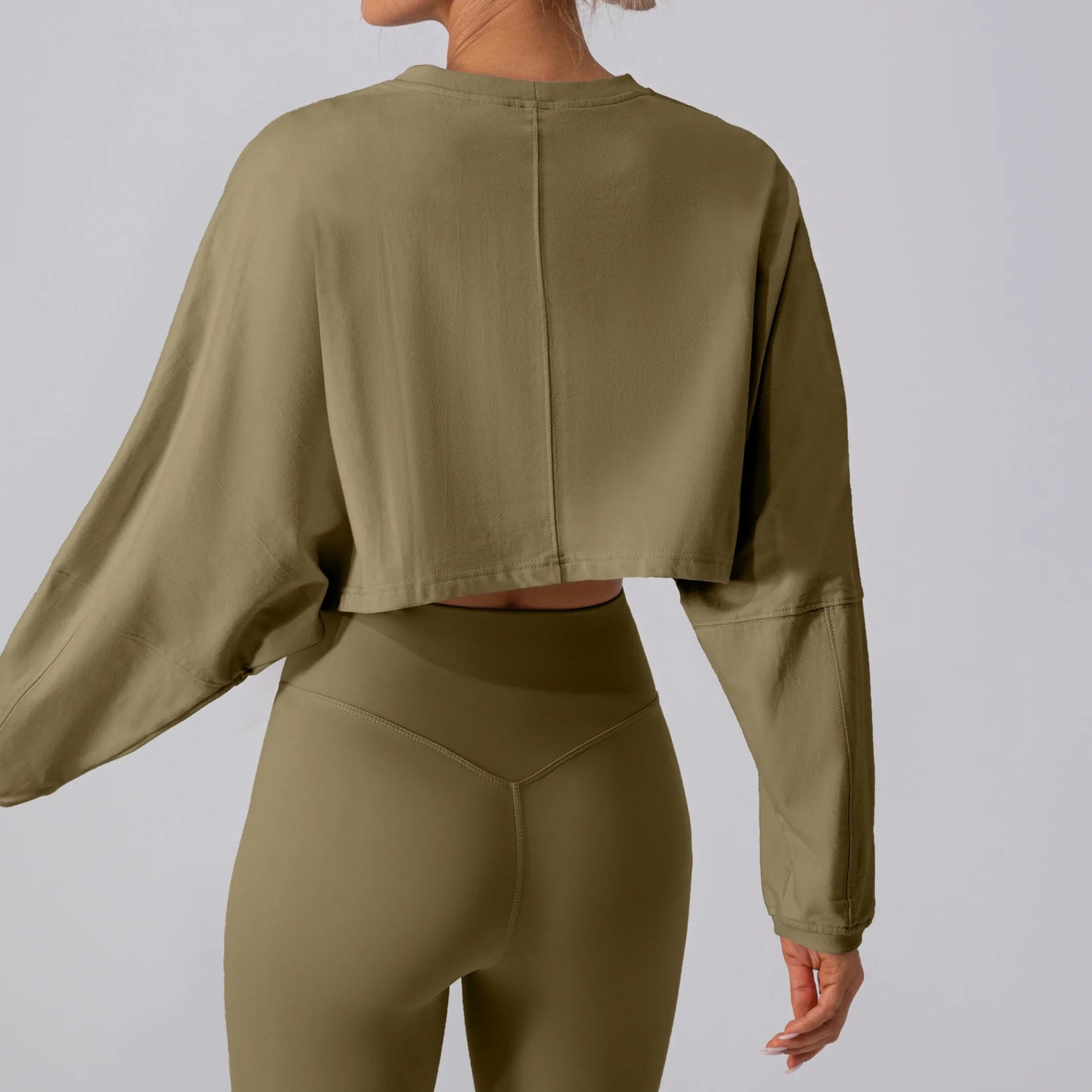 Breathable Long Sleeve Sports Crop T-Shirt