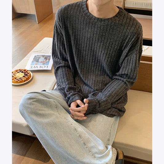 Oversized Striped Casual Long-Sleeved T-Shirt