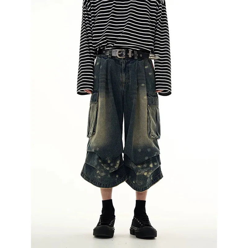 Vintage Blue Y2K Baggy High Jorts
