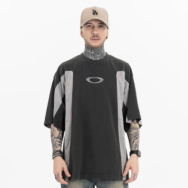 Color Block Oversized Hip Hop T-Shirt