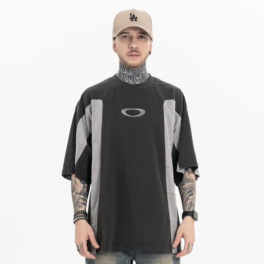 Color Block Oversized Hip Hop T-Shirt