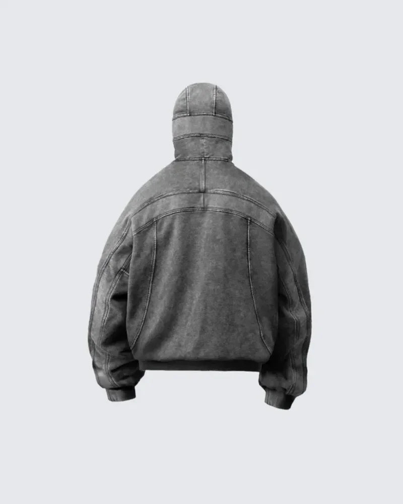 Washed Gray Classic Balaclava Ninja Shirt