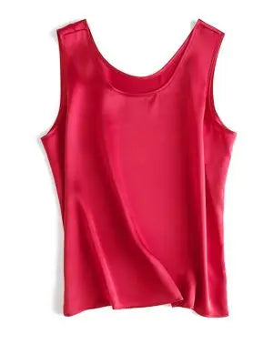 Luxurious Silk Chic O-Neck Tank T-Shirt