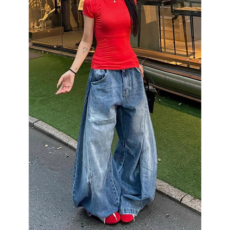 Vintage Oversize Y2K Blue Denim Jeans