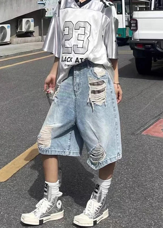Vintage High Waist Ripped Denim Shorts