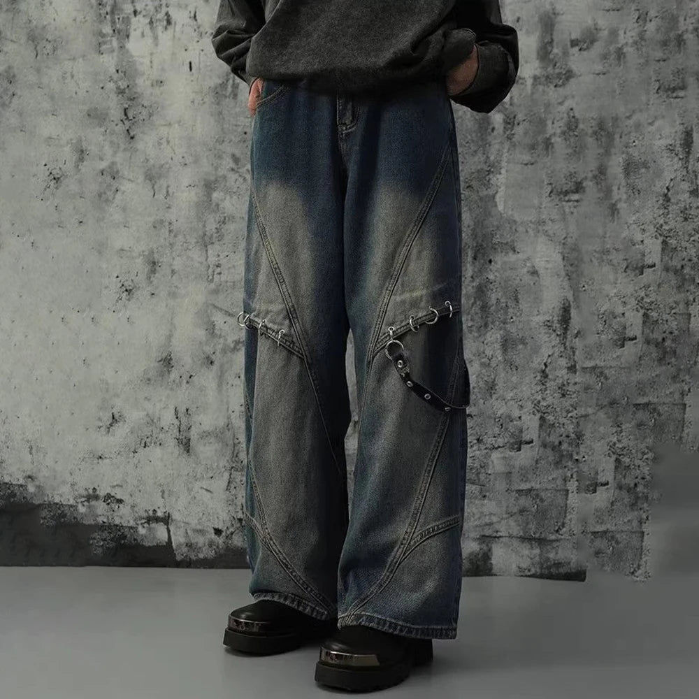 Stylish Retro Baggy Straight Leg Jeans