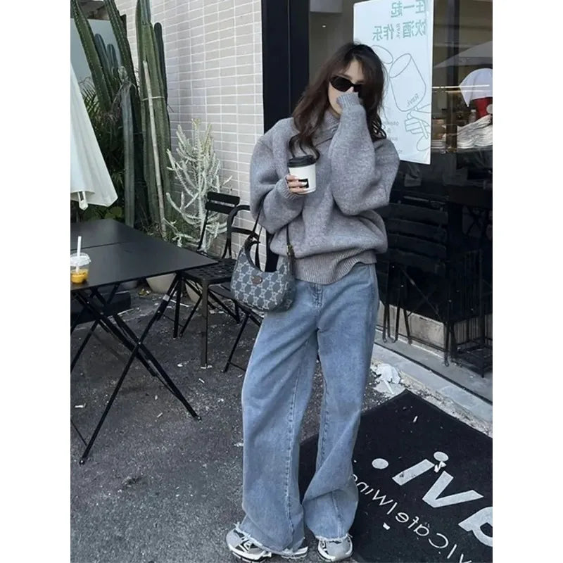 Cozy Korean Knit Pullover Sweater