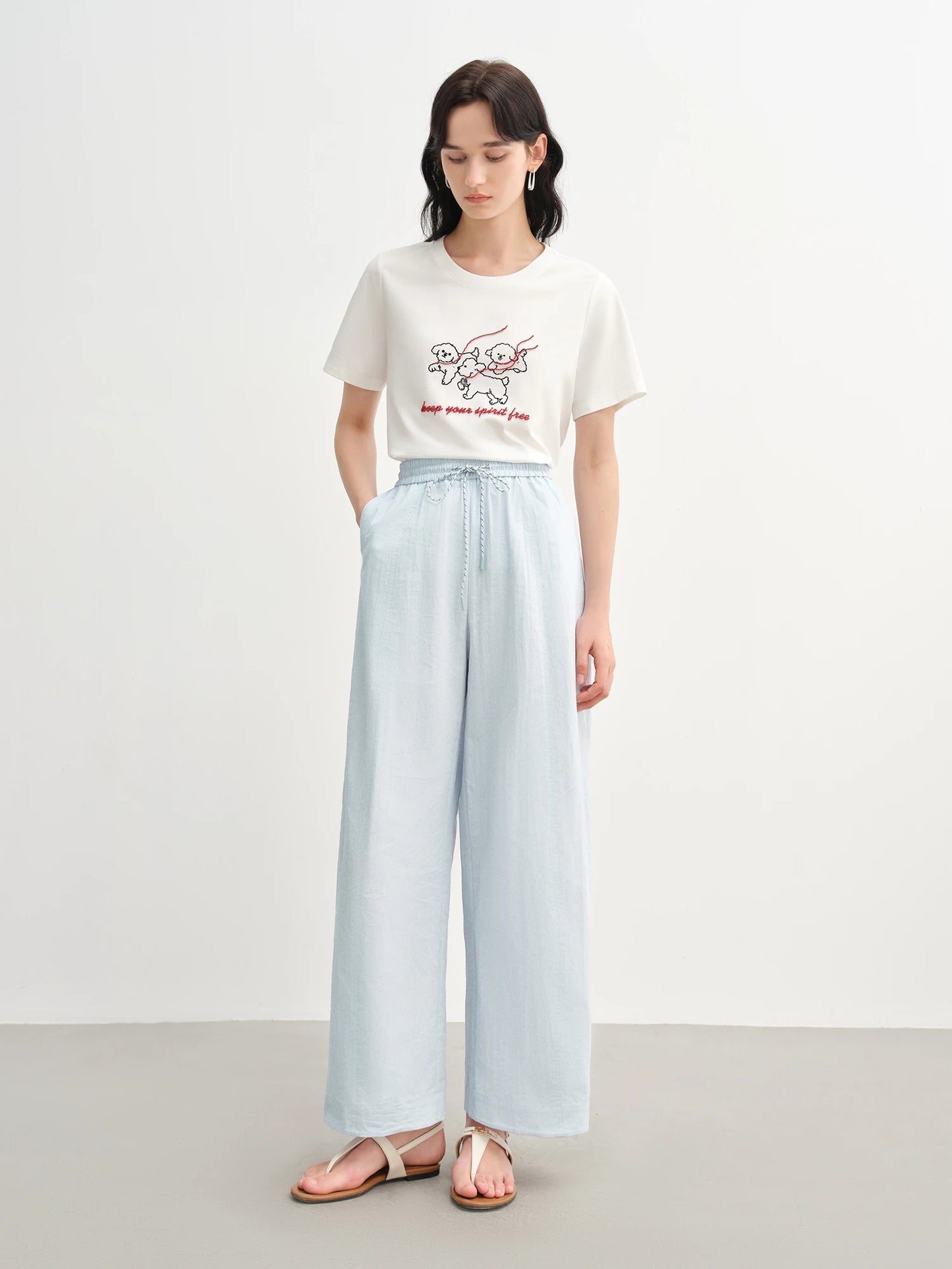 Flattering Summer Embroidered Plus Size T-Shirt