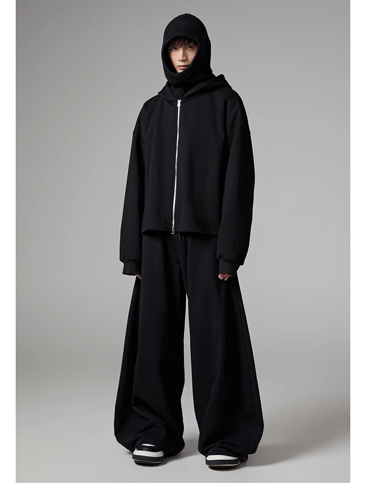 Black Flowy Baggy Wide Leg Pants