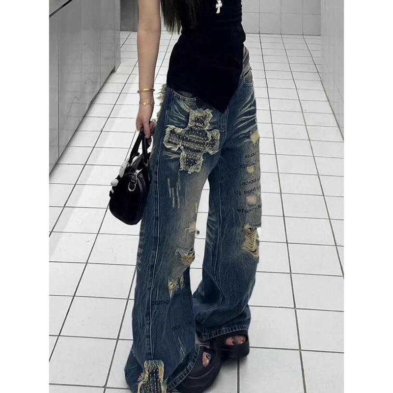 Vintage Japanese Blue Denim Flare Jeans