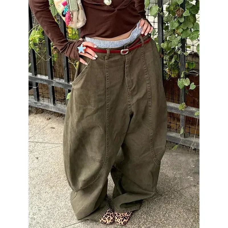 Vintage Washed Scimitar Wide Leg Jeans