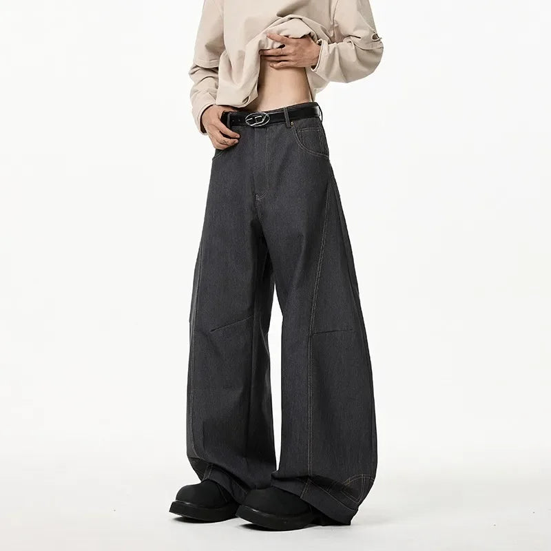 Retro Scimitar Wide Leg Denim Jeans